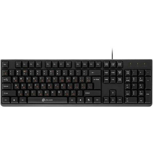 Клавиатура проводная Oklick 100М USB черный 654570 64900₽