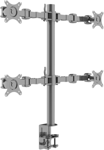 Кронштейн для 4-х мониторов ONKRON/ 10-32" макс. 100*100, струбцина, наклон -85?+90? поворот 360?, вылет от основания 0-385мм, вертикальное перемещение 200-660мм, макс. нагрузка 10кг - фото №18