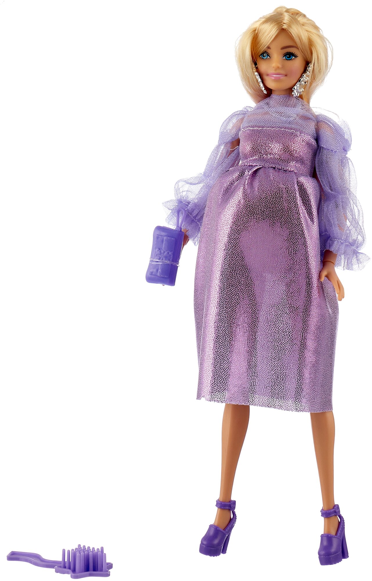 Кукла Карапуз София беременная, 29 см, 66001B2-BF4-S-BB фиолетовый
