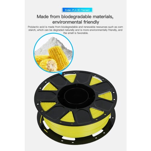 Creality PLA пластик Ender 3D Printing Filaments 1 кг. желтый 5 plastic for 3d pen meter pla 1 75mm 3d printer filament printing materials extruder accessories parts black white filaments