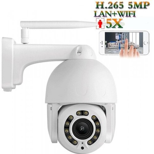 Поворотная купольная Wi-Fi IP камера 5Mp с 5x zoom и звуком Millenium 29W