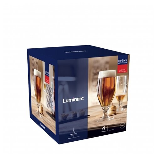 фото Набор бокалов для пива время дегустаций тюльпан 620мл 4шт luminarc