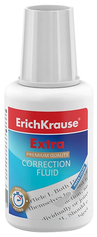 Корректирующая жидкость Erich Krause, 20мл, флакон с кисточкой, 10шт. (5)