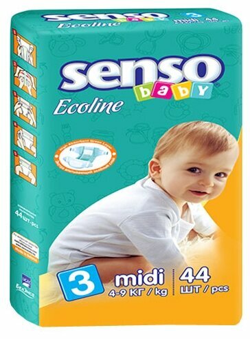 Подгузники для детей SENSO BABY Ecoline D 3, 44