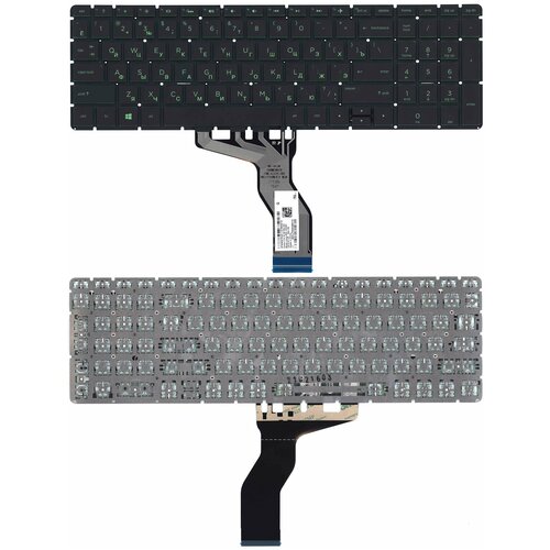 Клавиатура для ноутбука HP Pavilion Power 15-cb000 черная с зеленой подсветкой 1250₽