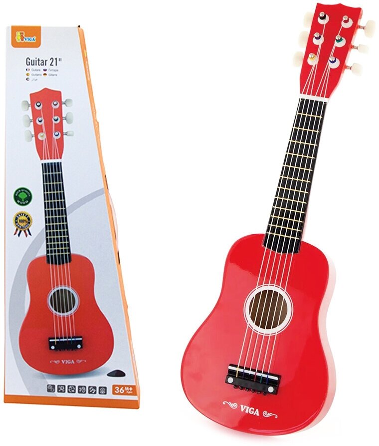 Игрушка Viga Toys Гитара, красный (50691) - фото №3