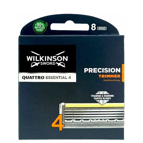 wilkinson sword quattro titanium sensitive сменные кассеты для бритвы 8 шт Сменные лезвия Wilkinson Sword Quattro Sensitive 8 шт.