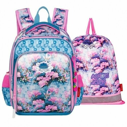 Рюкзак каркасный 39 х 29 х 17 см, Across 640, наполнение: мешок, голубой-розовый ACR22-640-9
