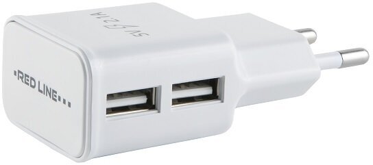 Сетевое зарядное устройство Red Line 2 USB (модель NT-2A), 2.1A белый