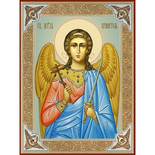 Икона Ангела Хранителя с мечом и крестом м на дереве ангел хранитель