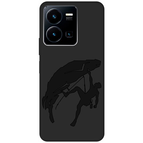 Матовый чехол Climbing для Vivo Y35 / Виво У35 с 3D эффектом черный матовый чехол cat and mouse для vivo y35 виво у35 с 3d эффектом черный