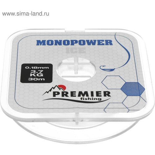 леска premier fishing monopower ice 0 08 мм 30 м clear nylon Леска PREMIER fishing MONOPOWER ICE 0.18 мм, 30 м Clear Nylon