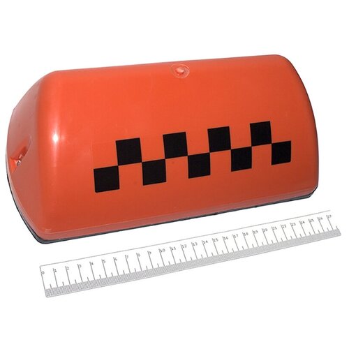 фото Фонарь такси 'шашечки' 290х130х90мм, 6 магнитов, с подсветкой, оранжевый dollex
