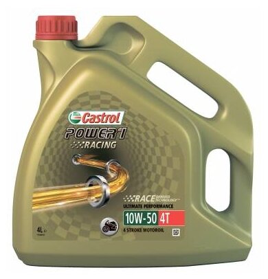 Синтетическое моторное масло Castrol Power 1 Racing 4T 10W-50, 4 л