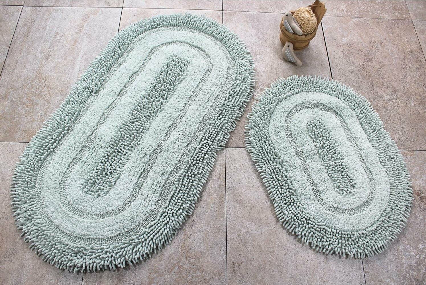 Комплект ковриков для ванной Primanova Серия: MACARONI цвет: мятный размер: 60x100 и 60x50 материал: хлопок (DR-63016)