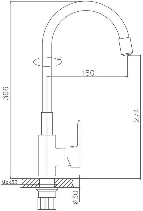 Смеситель для кухни Haiba HB70112-7, черный - фотография № 6