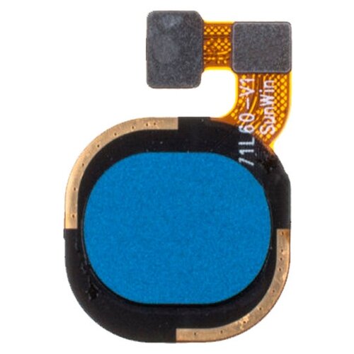 Шлейф для Tecno Spark 7 сканер отпечатка пальцев в сборе с толкателем (синий)