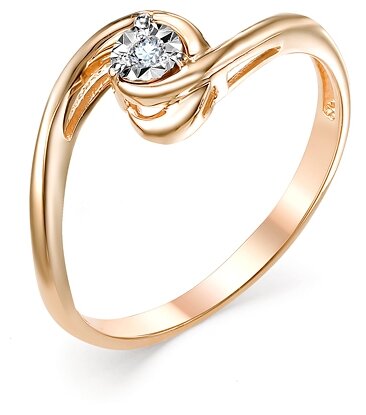 Master Brilliant Золотое кольцо из красного золота с бриллиантом 1-106-722