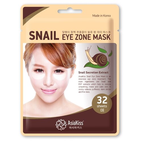 фото Asiakiss патчи для кожи вокруг глаз snail eye zone mask (32 шт.)