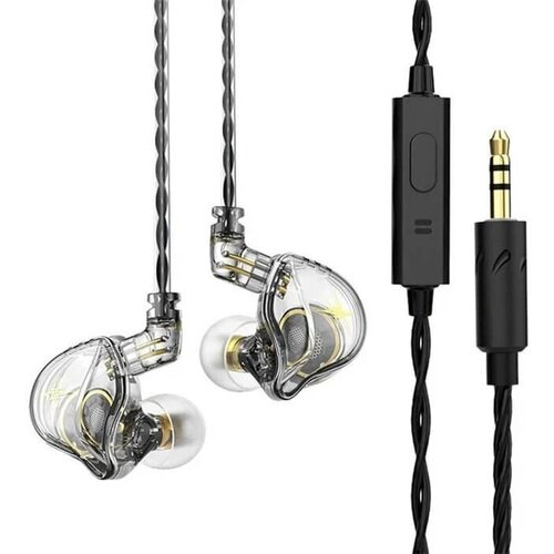 Наушники-мониторы QKZ ZXT HIFI Басс Спорт с шумоподавлением - Hi-Res Аудио белый прозрачный 104000₽