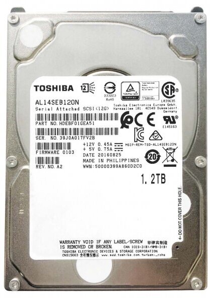 Жесткий диск Toshiba HDEBF01GEA51 1,2Tb 10500 SAS 2,5" HDD