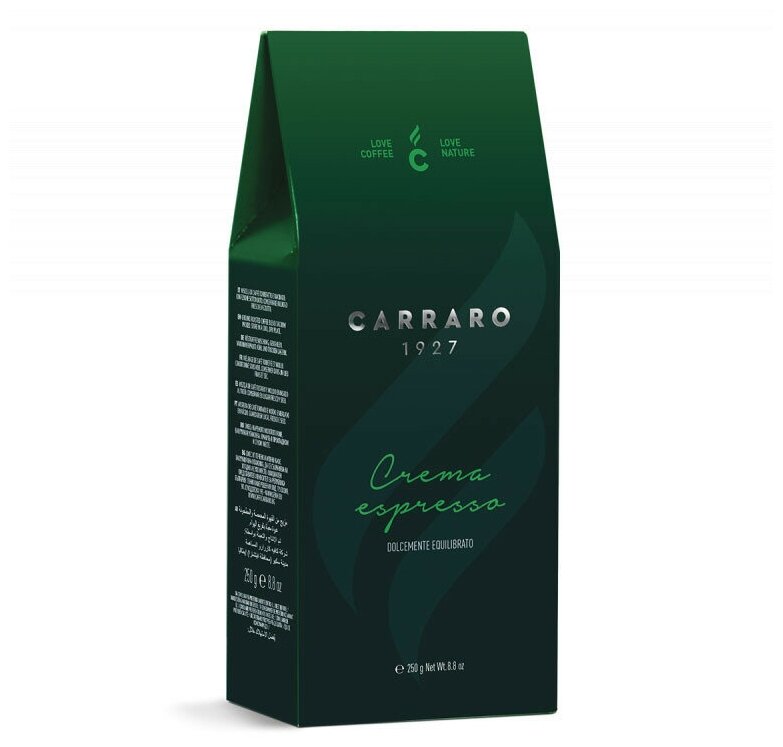 Кофе молотый Carraro Crema Espresso 250 гр картон - фотография № 5