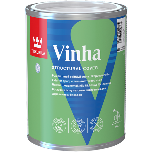 Кроющий антисептик для деревянных фасадов Tikkurila Vinha Classic (0,9л) 2669 Tapiola