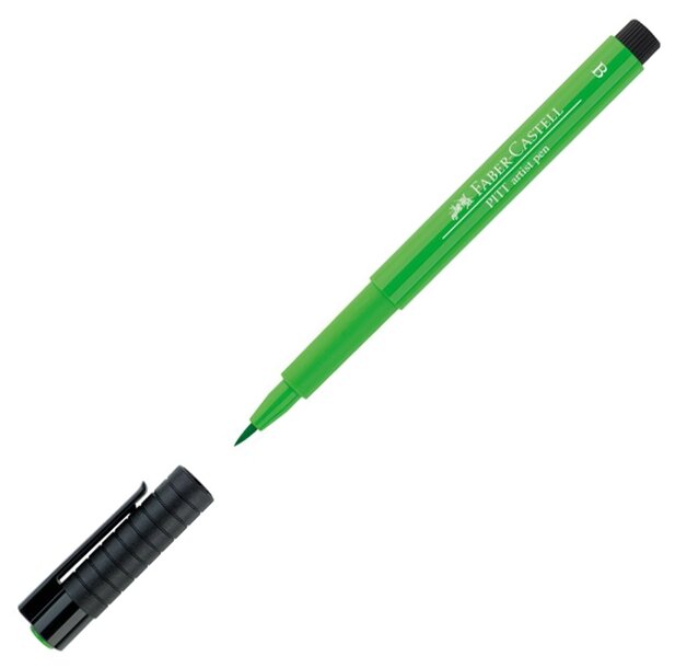 Ручка капиллярная Faber-Castell "Pitt Artist Pen Brush" (кисть, круглая) цвет 112 зеленая листва (167412)