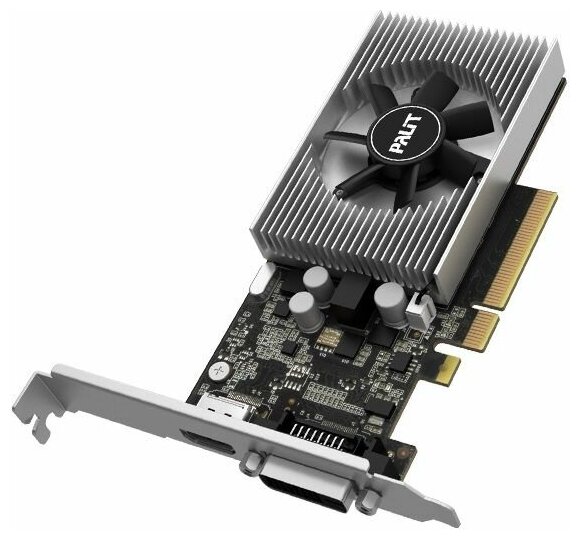 Видеокарта Palit PA-GT1030 2GD4 nVidia GeForce GT 1030 2048Mb PCI-E 64bit DDR4 1151/2100 DVIx1/HDMIx1/HDCP Ret low profile