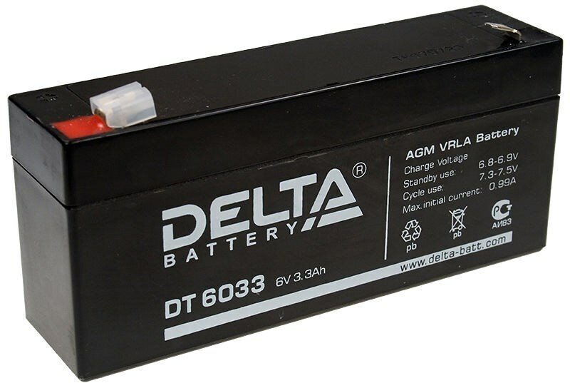 Аккумуляторная батарея для ИБП Delta DT , 6V, 3.3Ah - фото №8