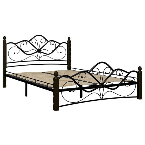 фото Кровать форвард-мебель венера 1 двуспальная, размер (дхш): 212х167 см, спальное место (дхш): 200х160 см, каркас: металл, цвет: черный/шоколад