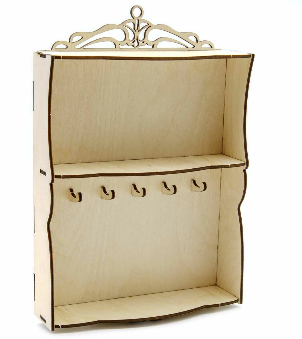 L-717 Деревянная заготовка ключница на 5 крючков 'Вензелёк' 185*275*6 см Astra&Craft