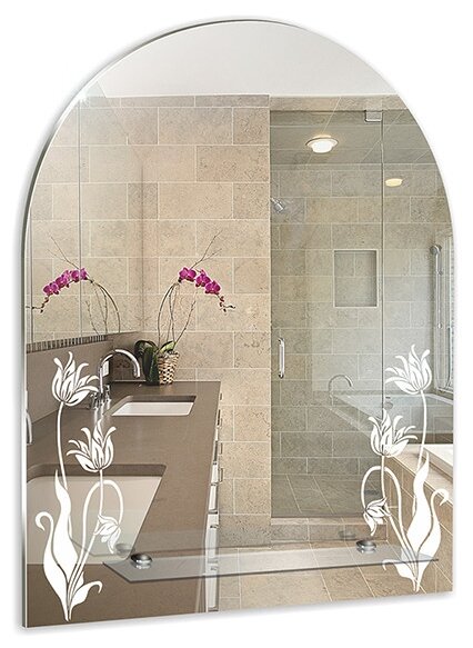 Зеркало MIXLINE "Букет" 495*670 (ШВ) с полкой