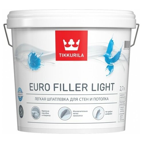 Tikkurila Euro Filler Light Шпатлевка финишная полимерная, 0,9 л.