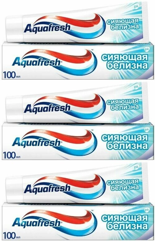 Aquafresh Паста зубная Сияющая белизна, отбеливающая, 100 мл 3 шт