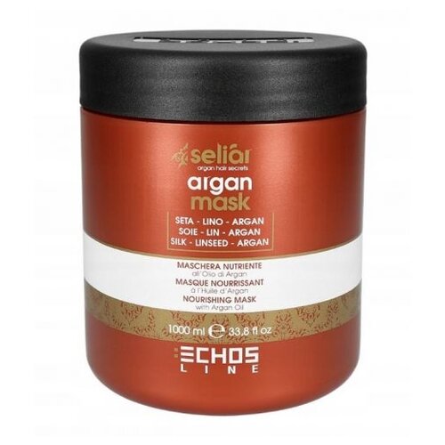 Echosline Seliar Argan Маска для волос питательная с маслом аргании, 500 г, 1000 мл, банка echosline seliar keratin маска для волос восстанавливающая с маслом аргании и кератином 500 мл