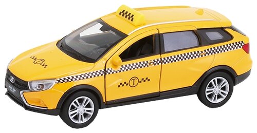 Такси Welly Lada Westa SW Cross такси (43763TI) 1:34, 10 см, желтый