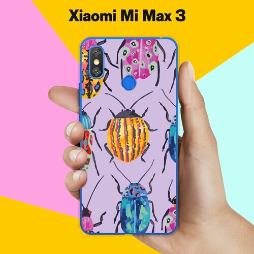 Силиконовый чехол на Xiaomi Mi Max 3 Жуки / для Сяоми Ми Макс 3 силиконовый чехол на xiaomi mi max 3 сяоми ми макс 3 акварельные бабочки прозрачный