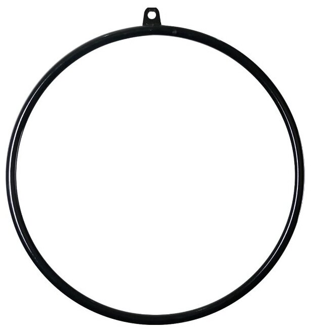 Металлическое кольцо для воздушной гимнастики, с подвесом, цвет черный, диаметр 85 см.