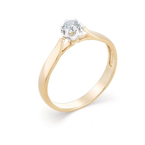 фото Master brilliant золотое кольцо из белого золота с бриллиантом 1-106-993, размер 16