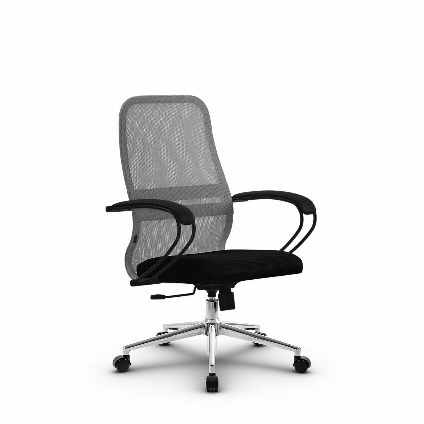 Компьютерное офисное кресло mетта SU-СК130-8, СН 3, Светло-серое/Черное