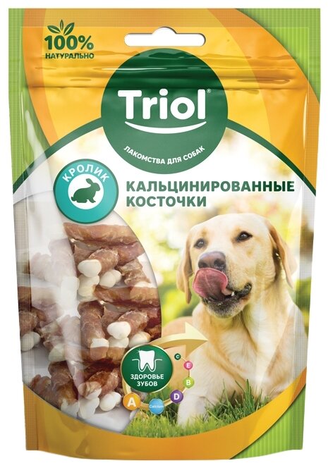 TRIOL™ Кальцинированная Косточка с кроликом для собак, 70г