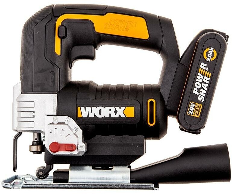 Лобзик аккумуляторный WORX W543, 20В, 2 Ач х1, ЗУ 2А, кейс - фотография № 12