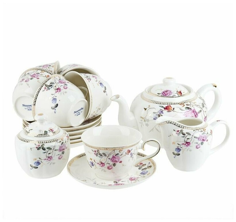 фото Чайный набор NOUVELLE Home Цветник, 15 предметов
