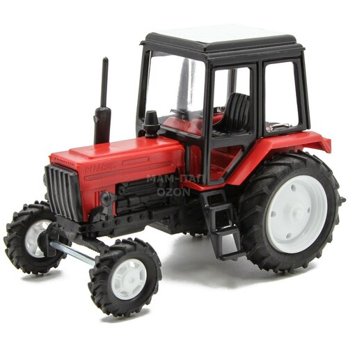 Трактор МТЗ-82 пластик 2х цветный(красно-черный) 1:43 160051 пластмассовый трактор мир отечественных моделей 1 43 мтз 82 беларус 160006 черный