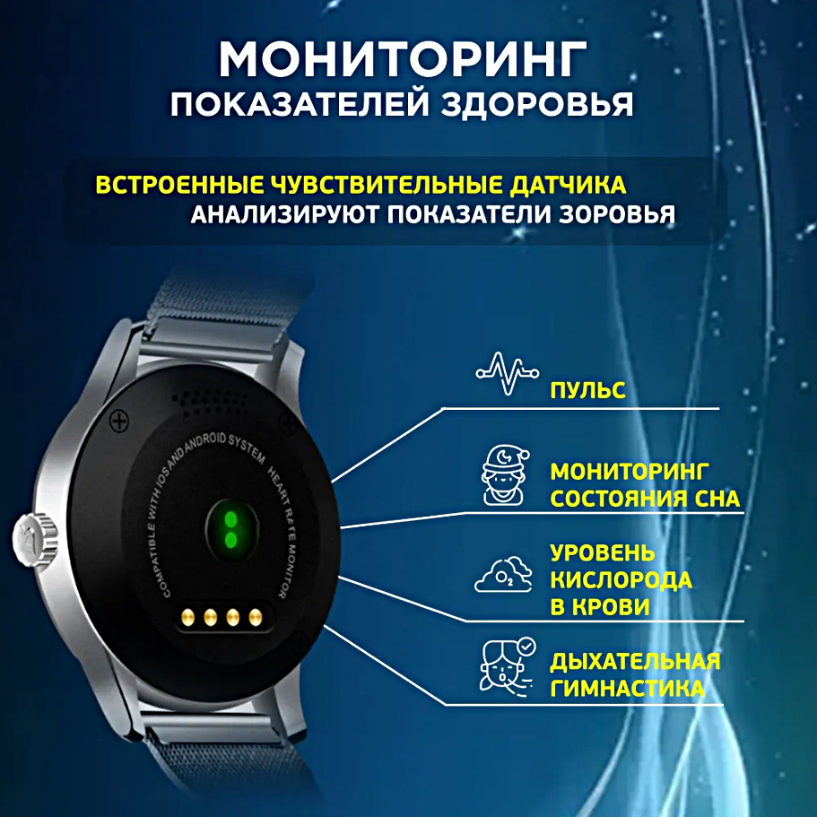 Умные часы женские G3 PRO Fashion Smart Watch 42MM, 1.32 AMOLED, iOS, Android, Bluetooth звонки, Уведомления, Золотистый
