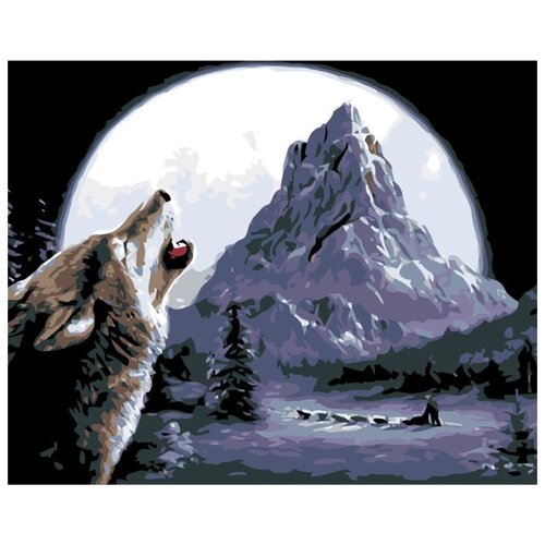 Картина по номерам Ночной волк, 40x50 см