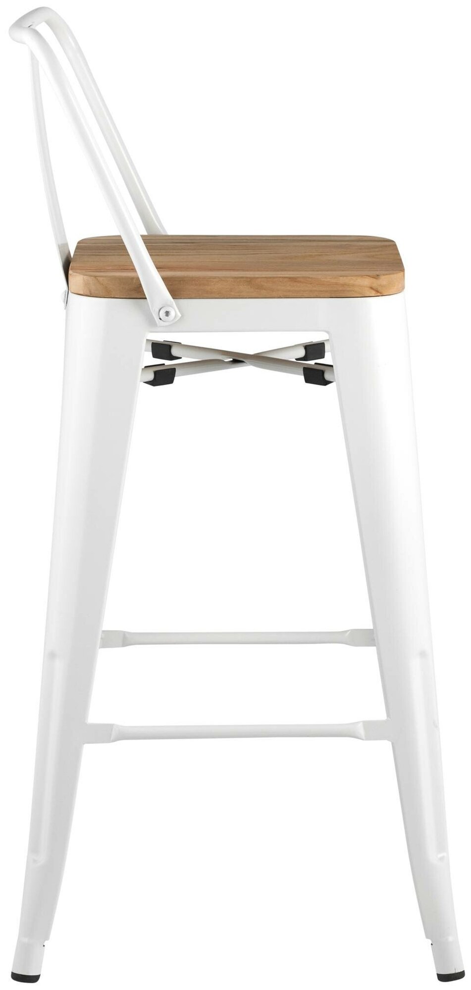 Стул STOOL GROUP Tolix Wood, металл, цвет: белый глянцевый/светлое дерево - фотография № 10