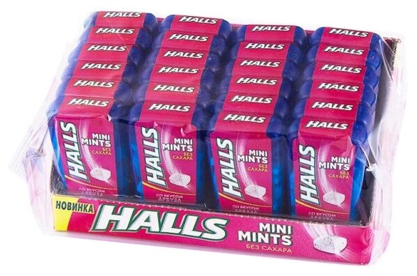 HALLS Mini Mints конфеты без сахара со вкусом арбуза 12.5г по 24 шт - фотография № 5