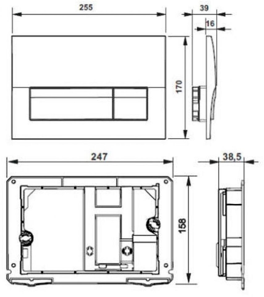 Клавиша смыва для унитаза Roca In-Wall В01 8901170B0 белый - фото №4